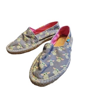 Ubuntu Baby Yoda Star Wars Espadrilles Slip On Handmade Canvas Shoes 8W